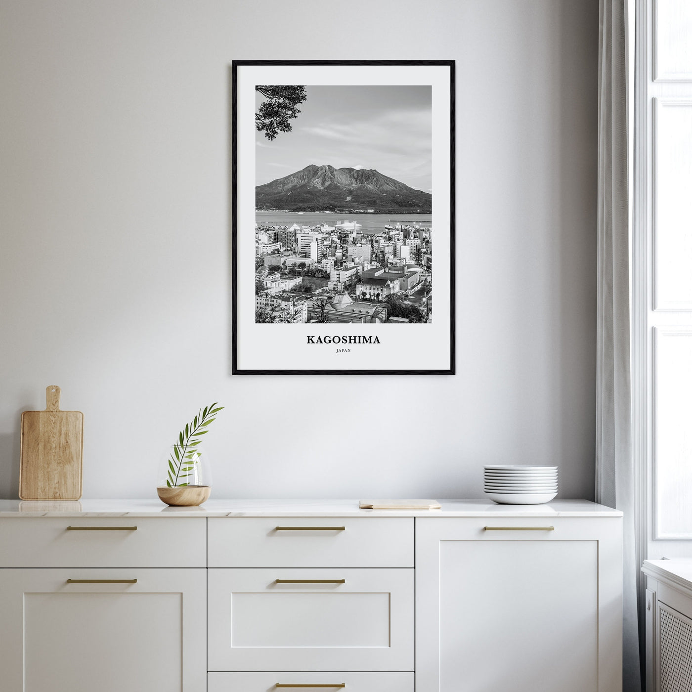 Kagoshima Portrait B&W Poster