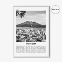 Kagoshima Print Black and White, Kagoshima Wall Art, Kagoshima Poster, Kagoshima Photo, Kagoshima Wall Décor, Kagoshima Map, Japan