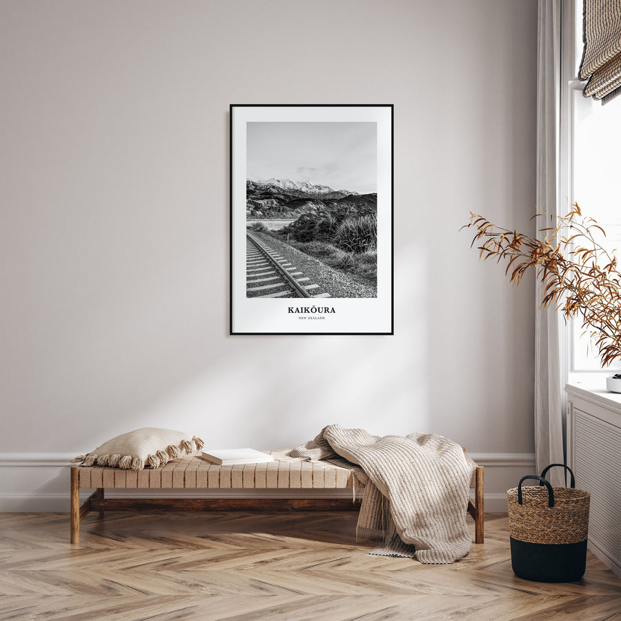 Kaikōura Portrait B&W Poster
