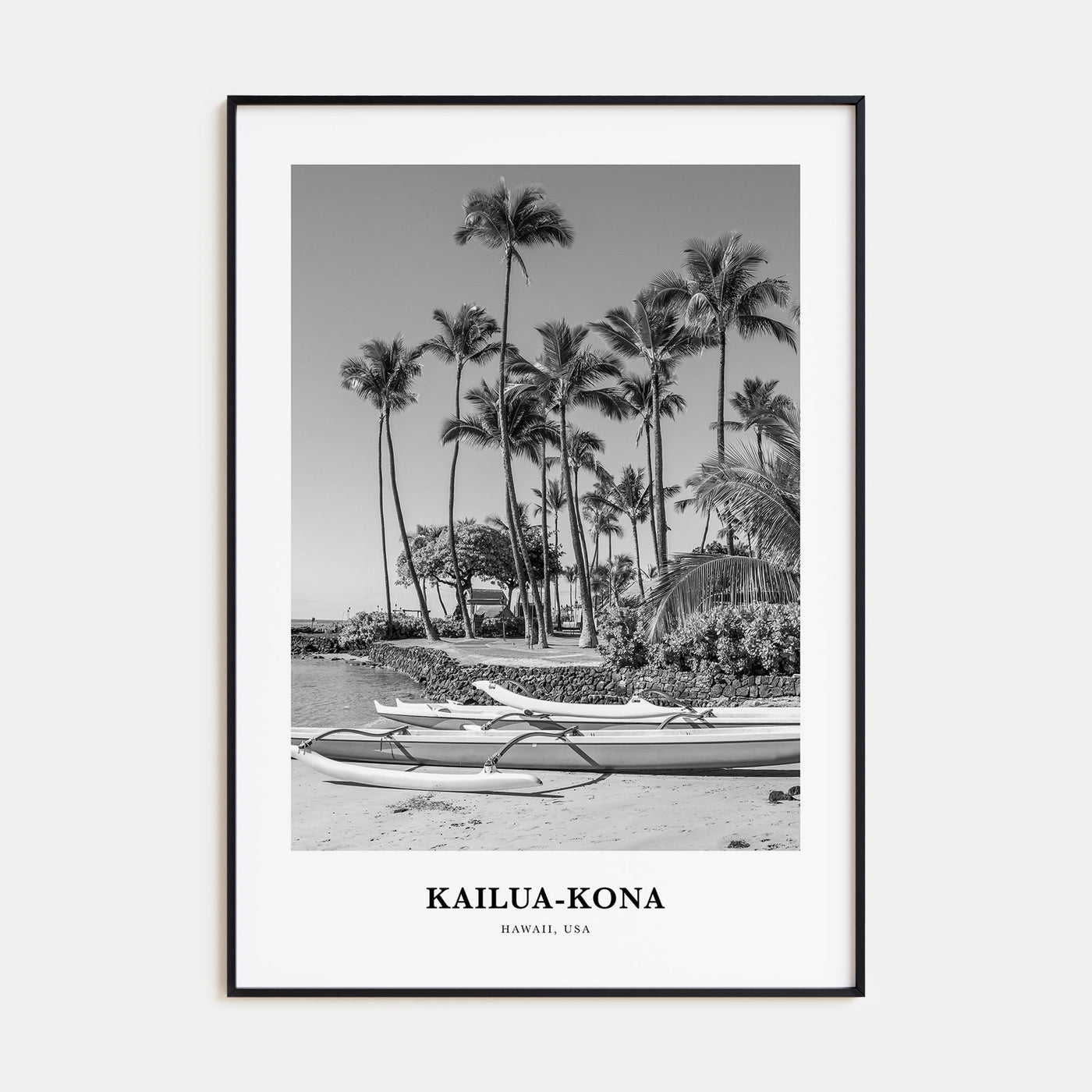 Kailua-Kona Portrait B&W Poster