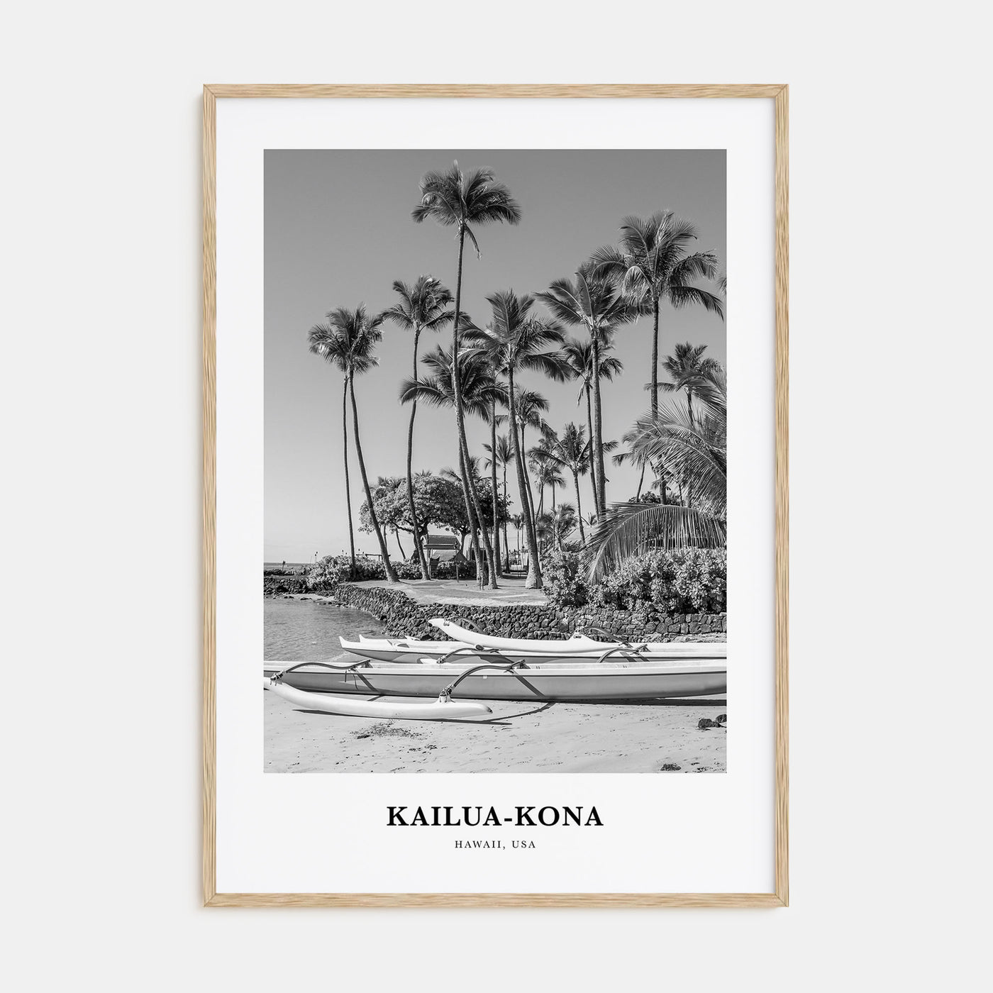 Kailua-Kona Portrait B&W Poster