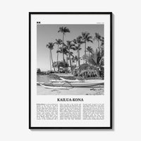 Kailua Kona Print Black and White, Kailua-Kona Wall Art, Kailua-Kona Poster, Kailua-Kona Photo, Kailua-Kona Wall Décor, Hawaii, USA