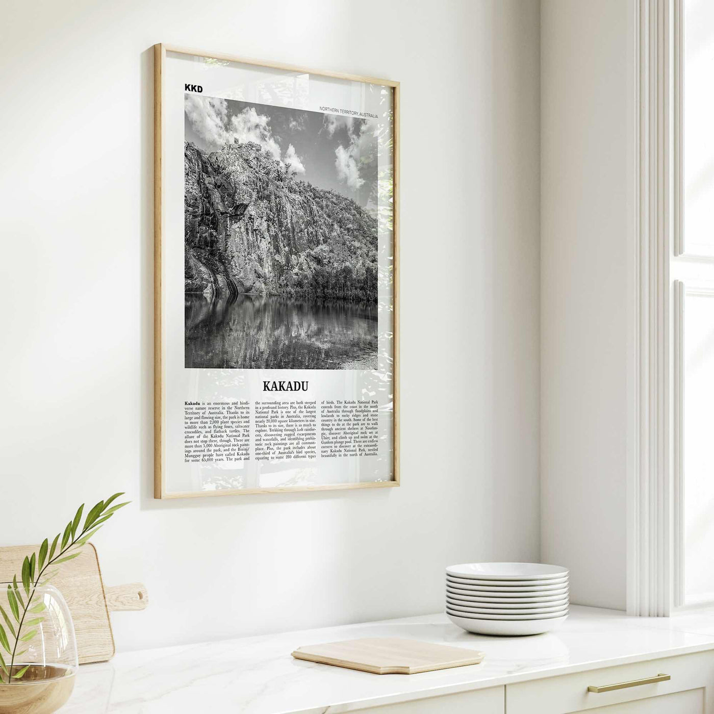 Kakadu Print Black and White, Kakadu Wall Art, Kakadu Poster, Kakadu Photo, Kakadu Wall Décor, Kakadu Map, Northern Territory, Australia