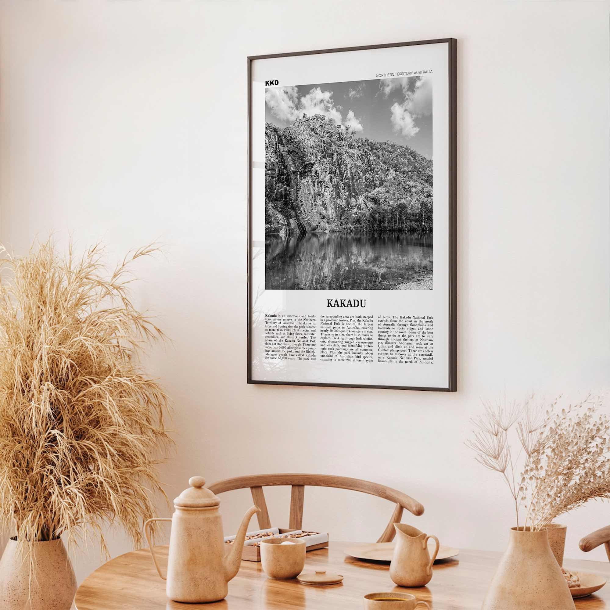 Kakadu Print Black and White, Kakadu Wall Art, Kakadu Poster, Kakadu Photo, Kakadu Wall Décor, Kakadu Map, Northern Territory, Australia