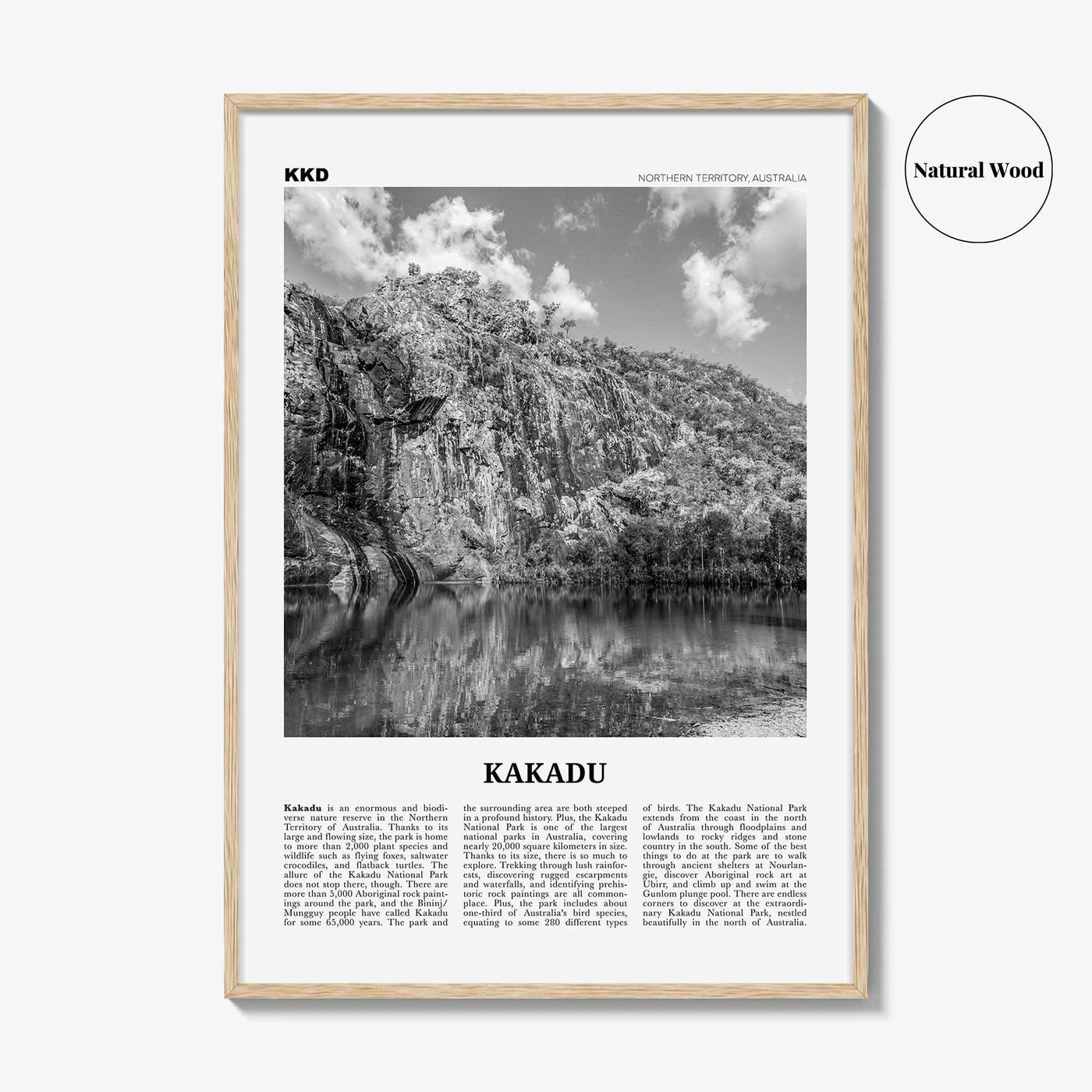 Kakadu Print Black and White, Kakadu Wall Art, Kakadu Poster, Kakadu Photo, Kakadu Wall Décor, Kakadu Map, Northern Territory, Australia