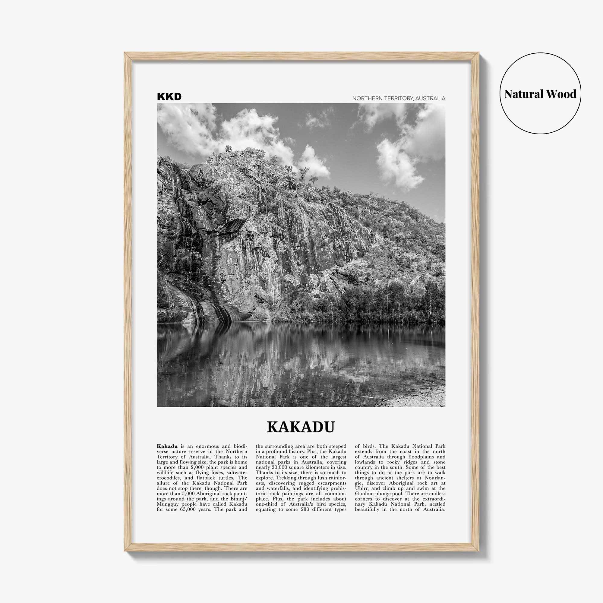 Kakadu Print Black and White, Kakadu Wall Art, Kakadu Poster, Kakadu Photo, Kakadu Wall Décor, Kakadu Map, Northern Territory, Australia