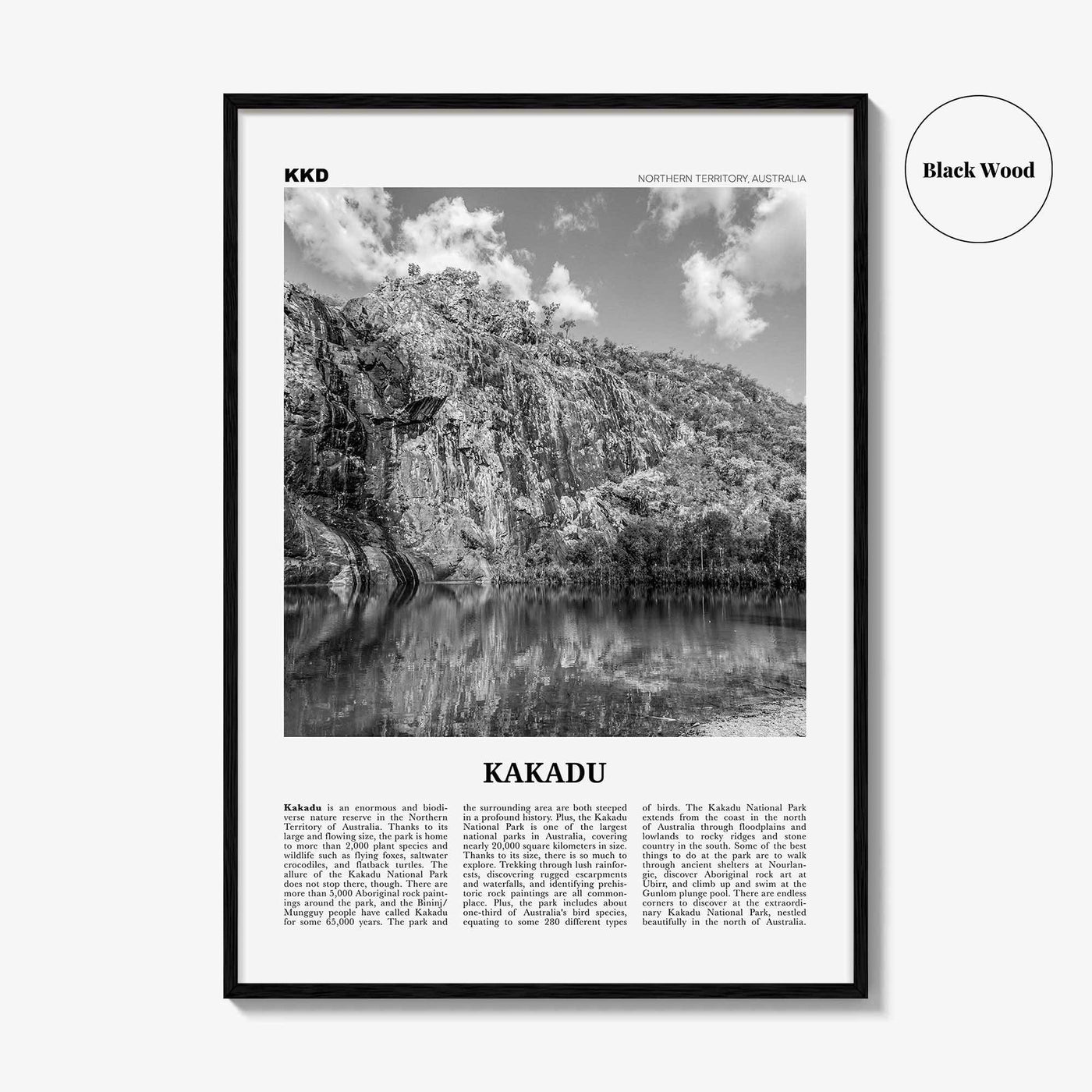 Kakadu Print Black and White, Kakadu Wall Art, Kakadu Poster, Kakadu Photo, Kakadu Wall Décor, Kakadu Map, Northern Territory, Australia