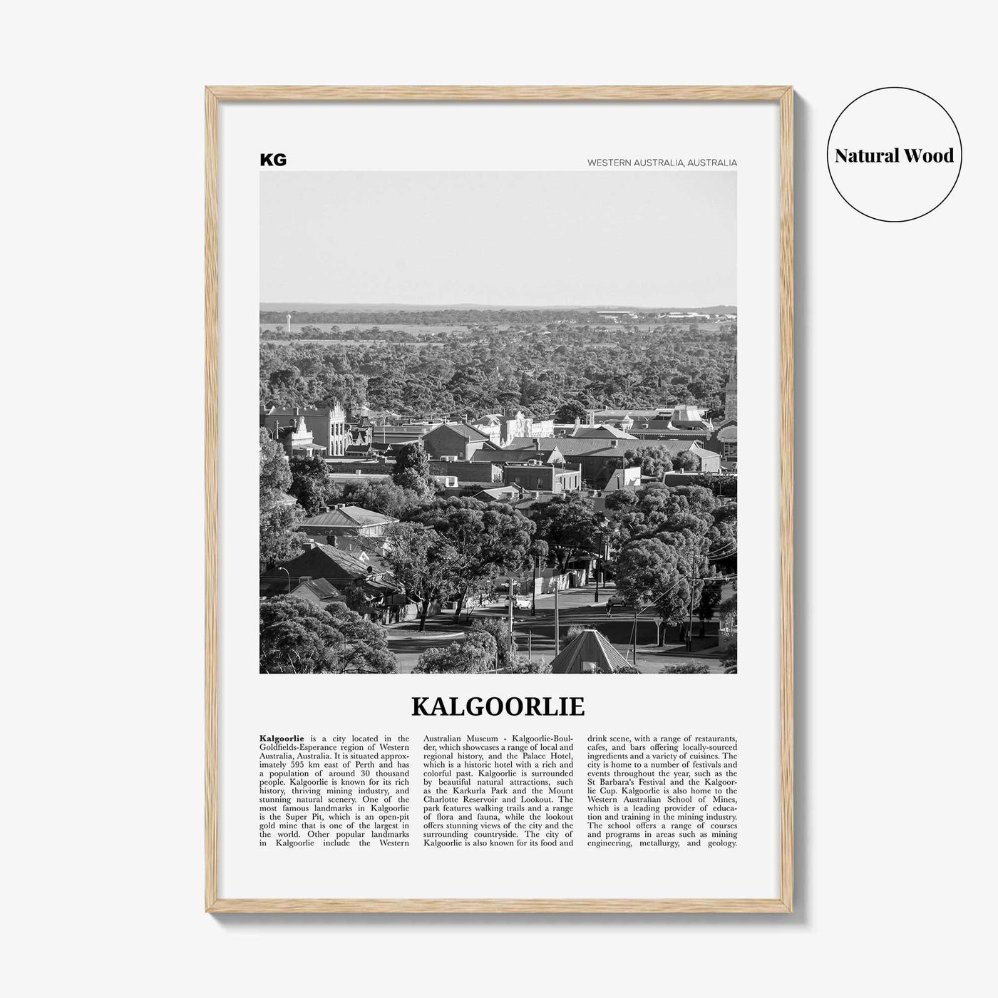 Kalgoorlie Print Black and White, Kalgoorlie Wall Art, Kalgoorlie Poster, Kalgoorlie Photo, Kalgoorlie Wall Décor, Kalgoorlie Map,