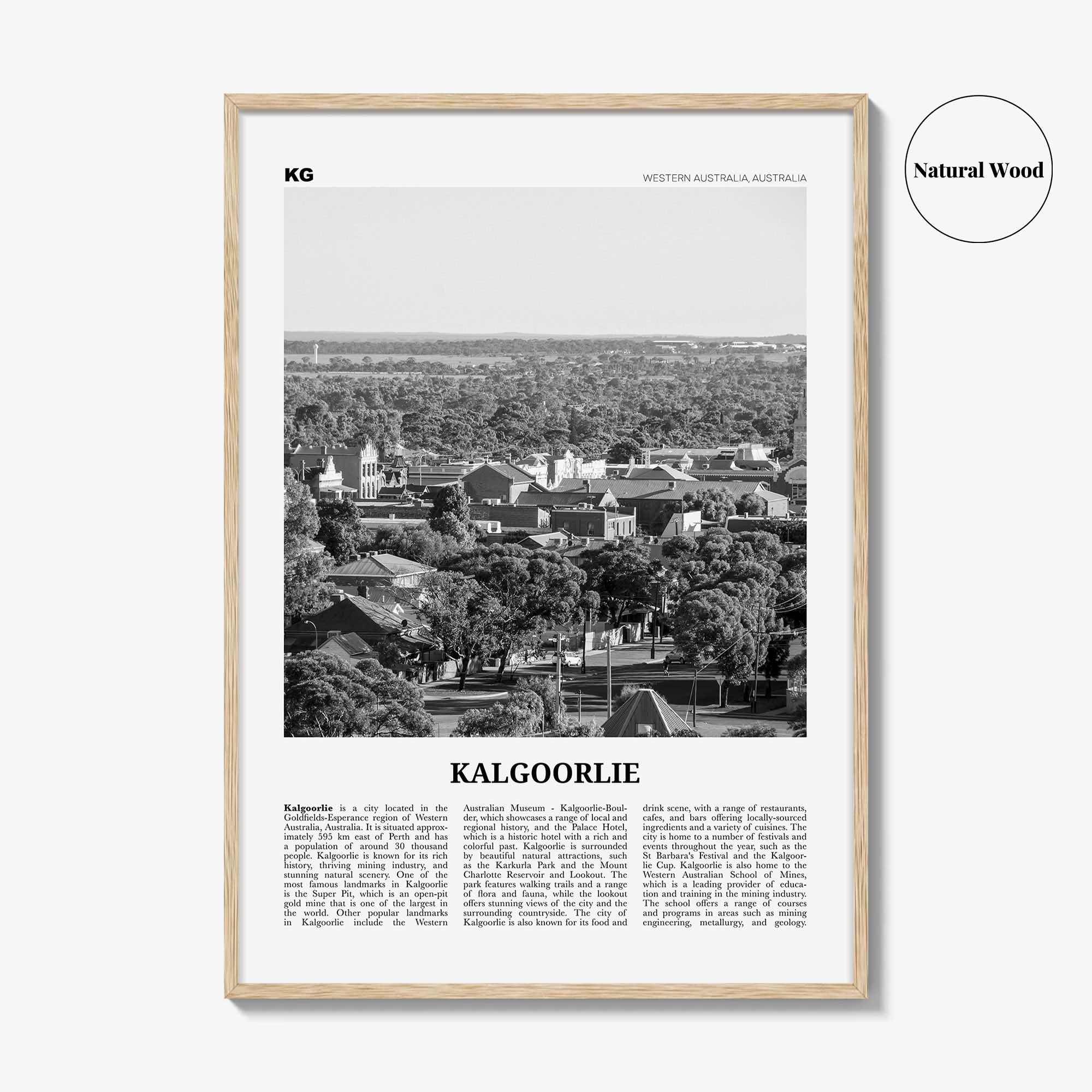 Kalgoorlie Print Black and White, Kalgoorlie Wall Art, Kalgoorlie Poster, Kalgoorlie Photo, Kalgoorlie Wall Décor, Kalgoorlie Map,