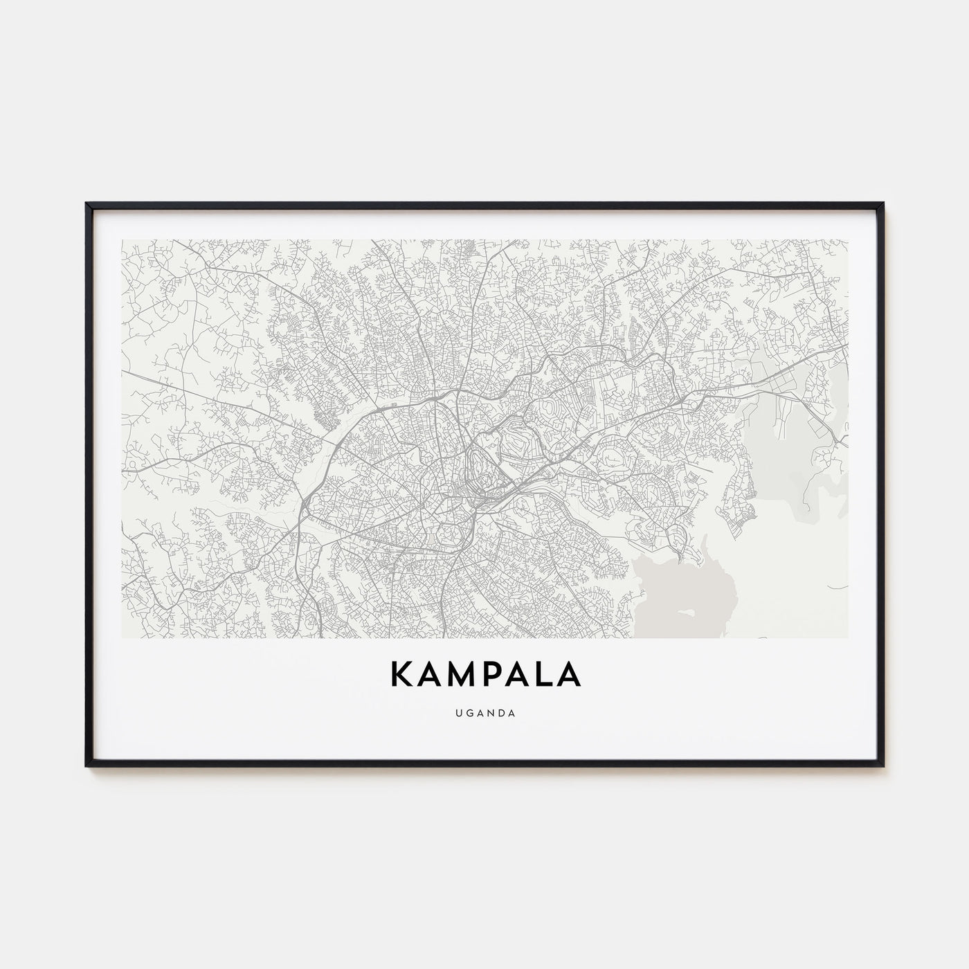 Kampala Map Landscape Poster