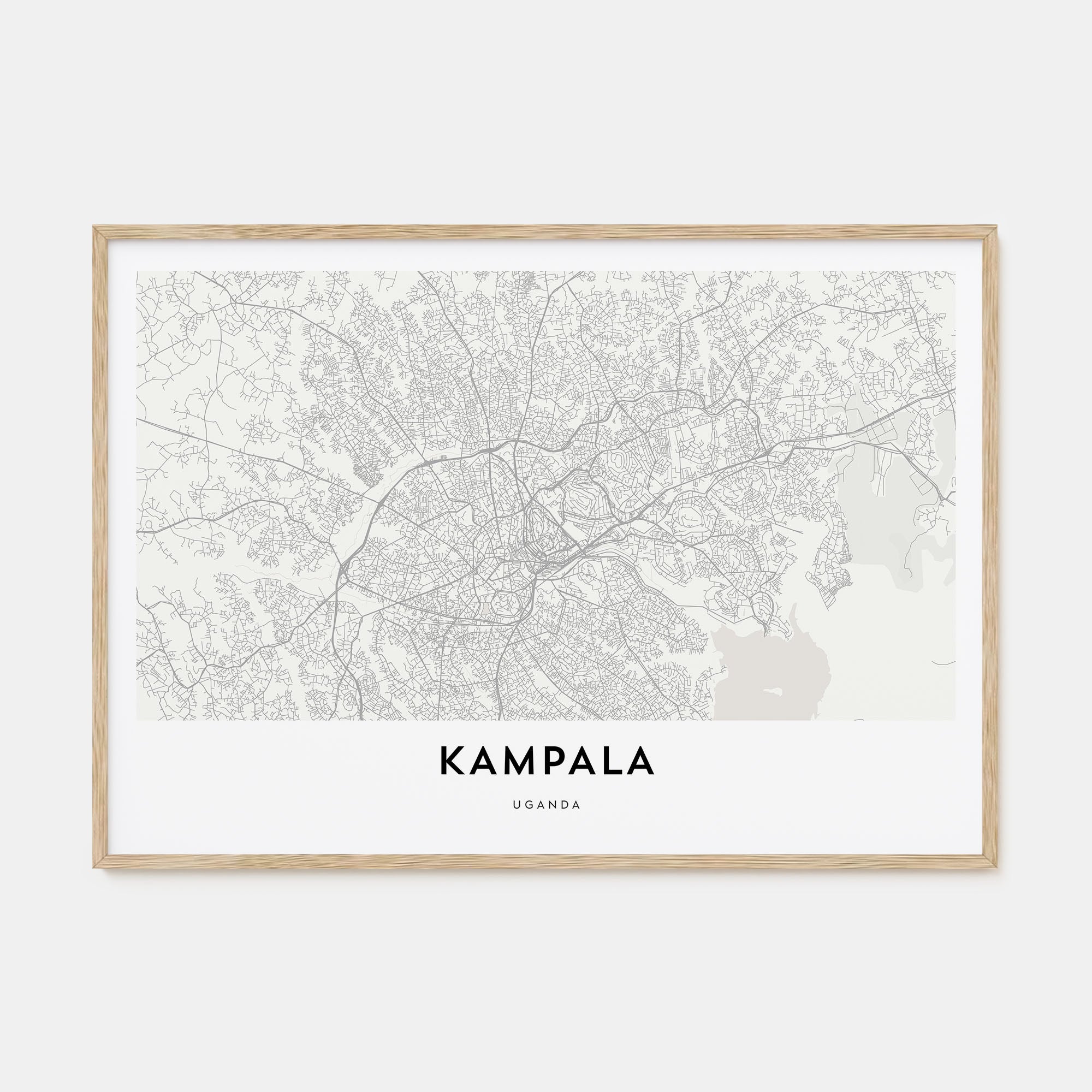 Kampala Map Landscape Poster