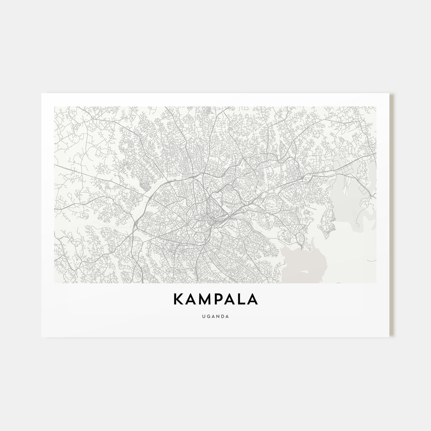 Kampala Map Landscape Poster