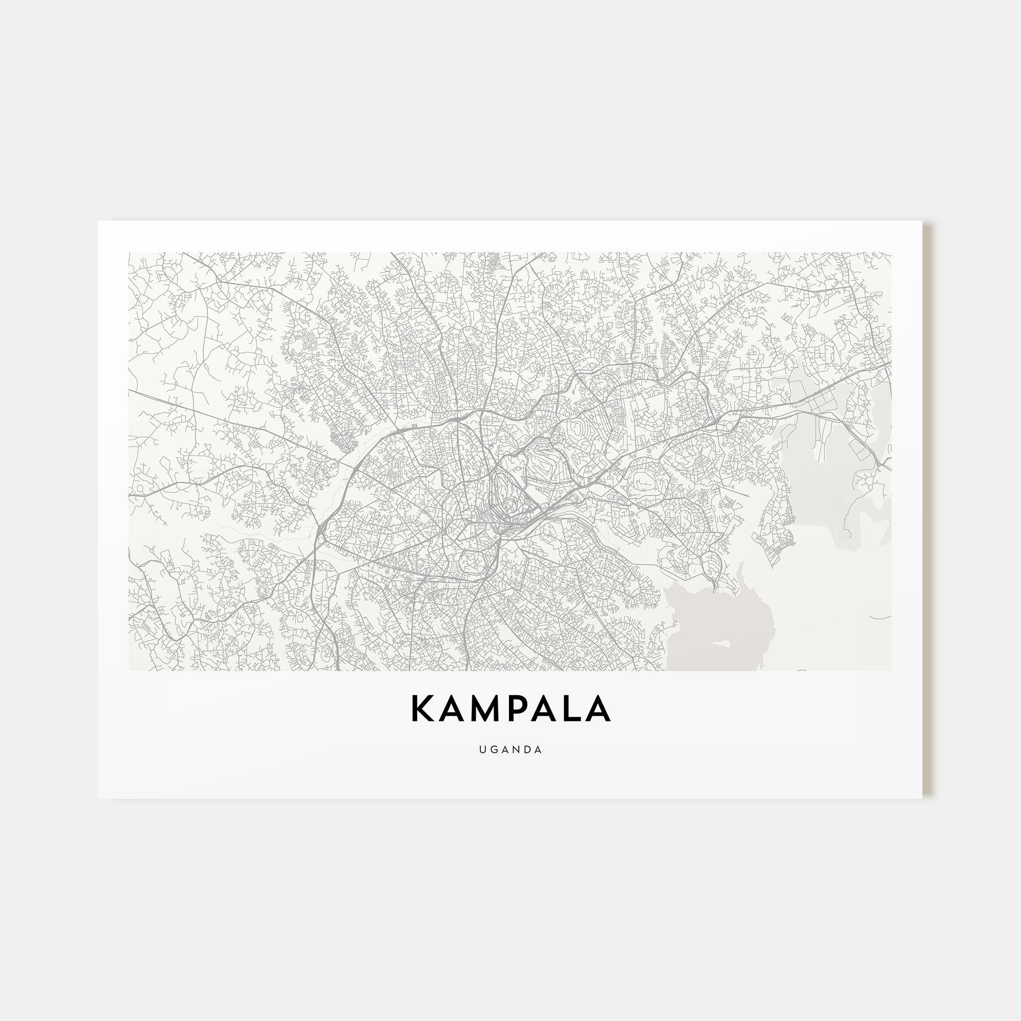 Kampala Map Landscape Poster