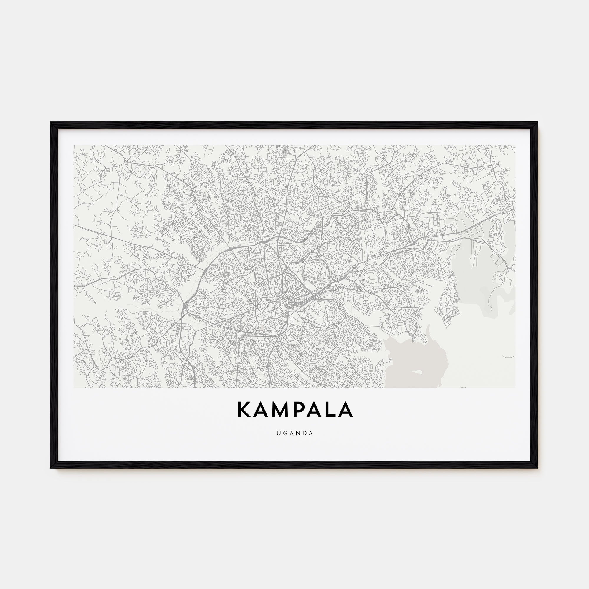Kampala Map Landscape Poster