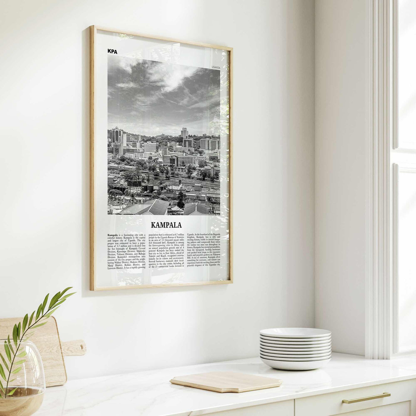 Kampala Print Black and White, Kampala Wall Art, Kampala Poster, Kampala Photo, Kampala Wall Decor, City Art Print, Uganda, Africa