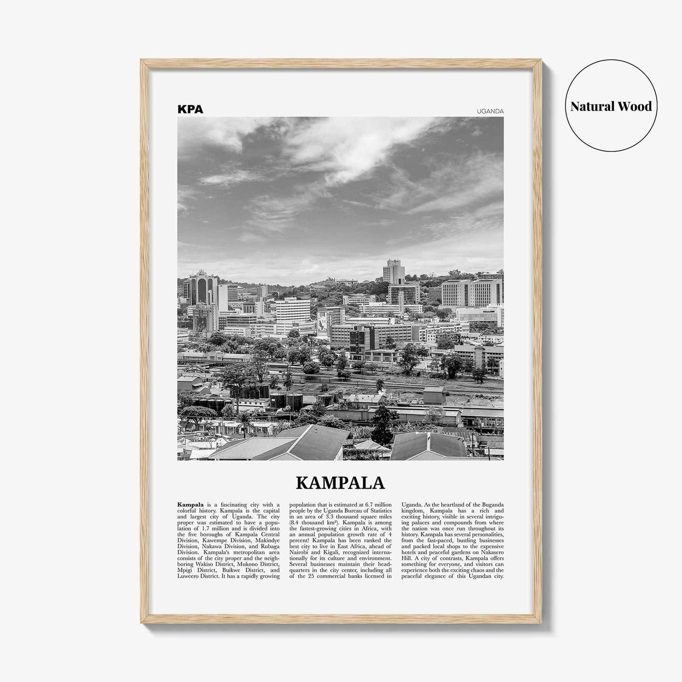 Kampala Print Black and White, Kampala Wall Art, Kampala Poster, Kampala Photo, Kampala Wall Decor, City Art Print, Uganda, Africa