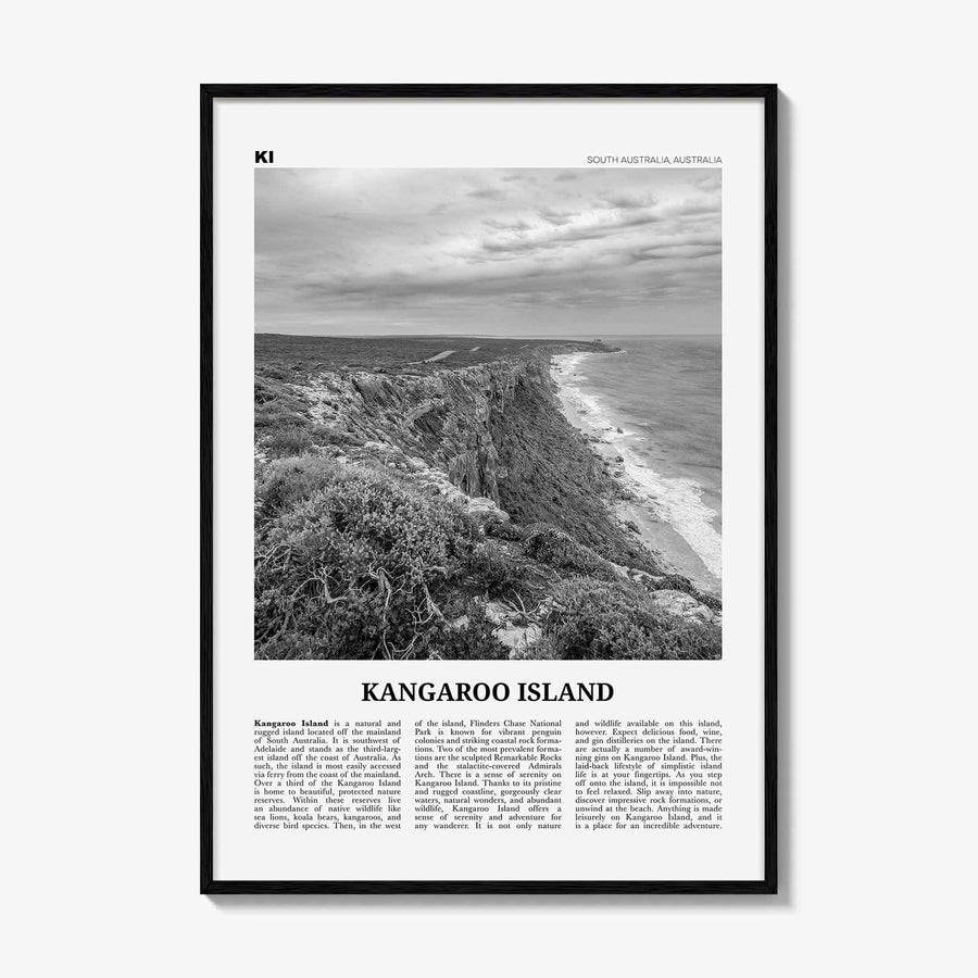 Kangaroo Island Print Black and White, Kangaroo Island Wall Art, Kangaroo Island Poster, Kangaroo Photo, Kangaroo Wall Décor, Australia