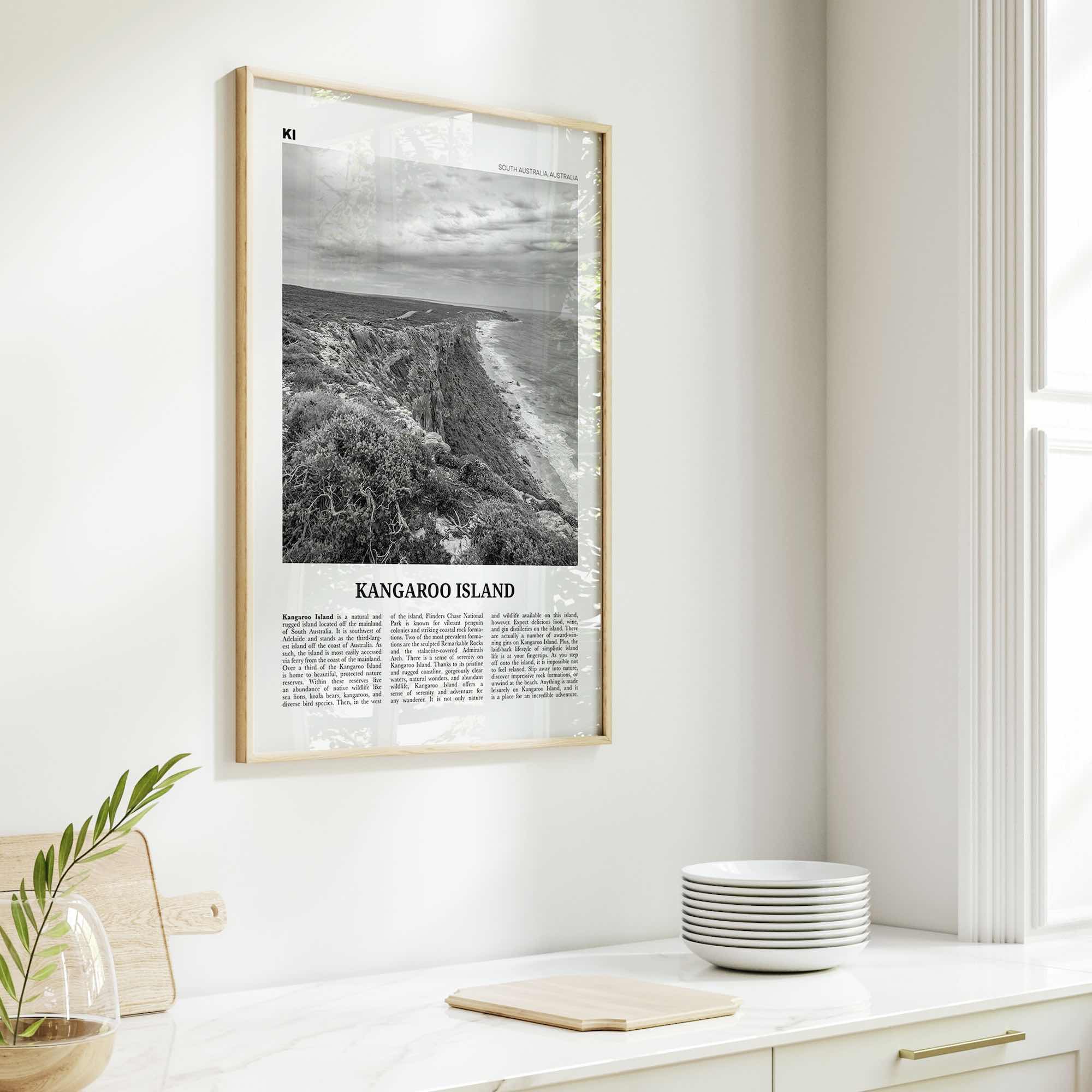 Kangaroo Island Print Black and White, Kangaroo Island Wall Art, Kangaroo Island Poster, Kangaroo Photo, Kangaroo Wall Décor, Australia