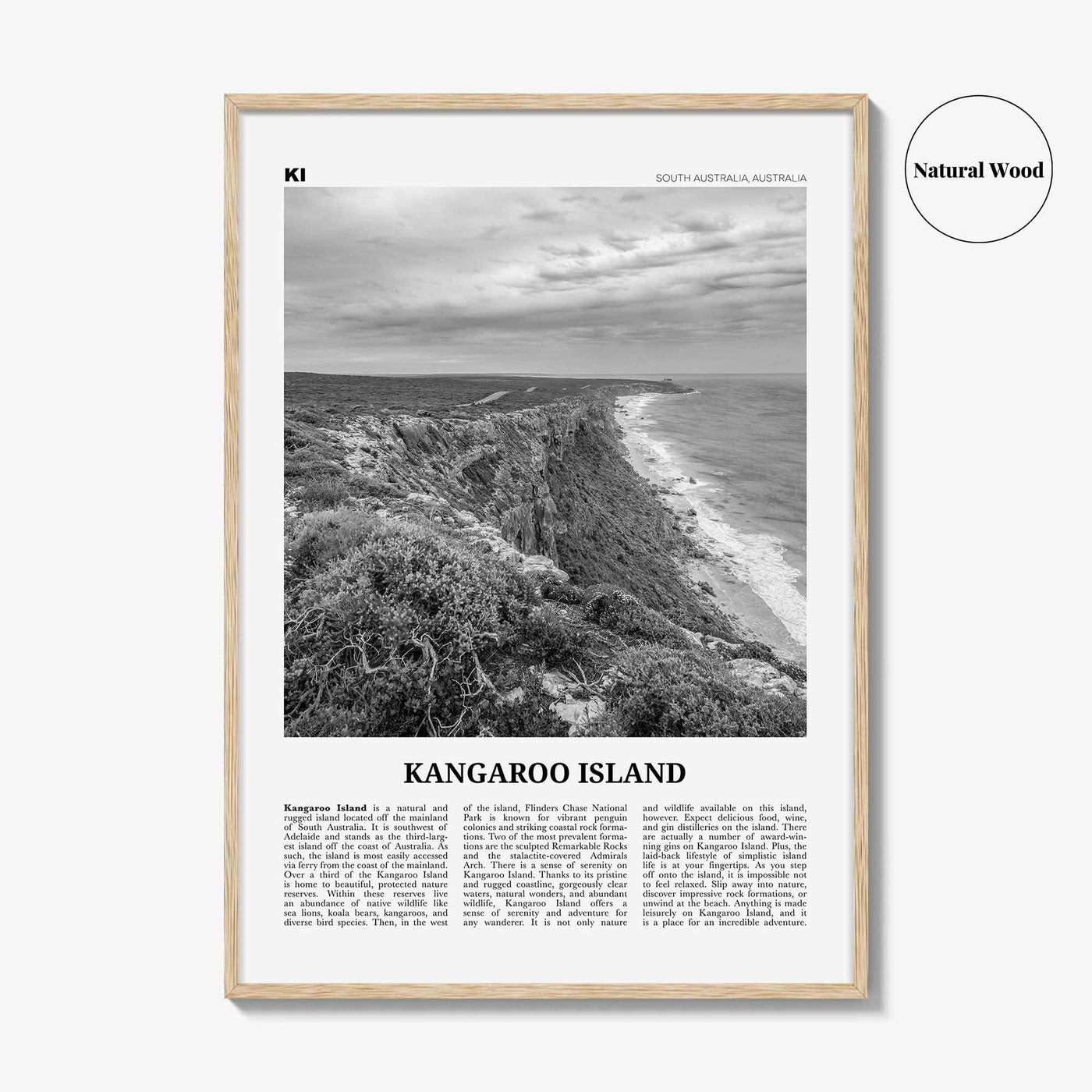 Kangaroo Island Print Black and White, Kangaroo Island Wall Art, Kangaroo Island Poster, Kangaroo Photo, Kangaroo Wall Décor, Australia