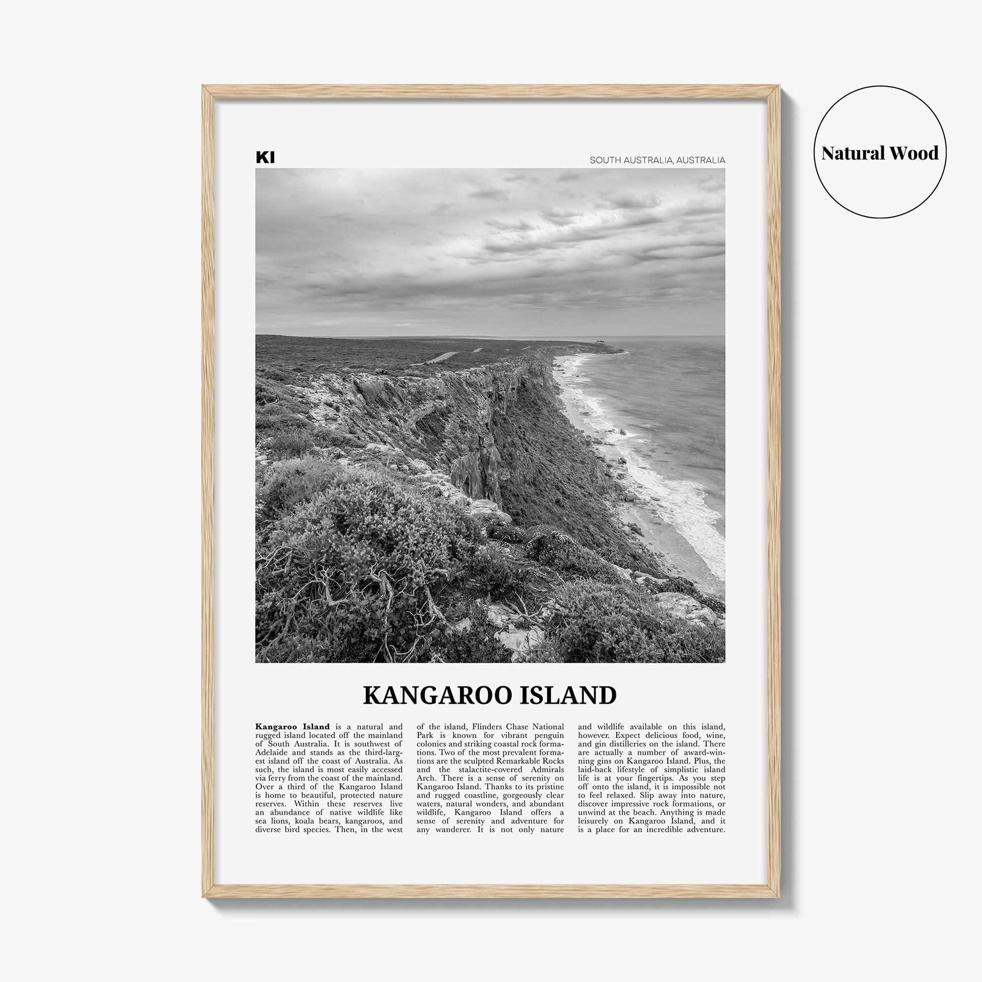 Kangaroo Island Print Black and White, Kangaroo Island Wall Art, Kangaroo Island Poster, Kangaroo Photo, Kangaroo Wall Décor, Australia