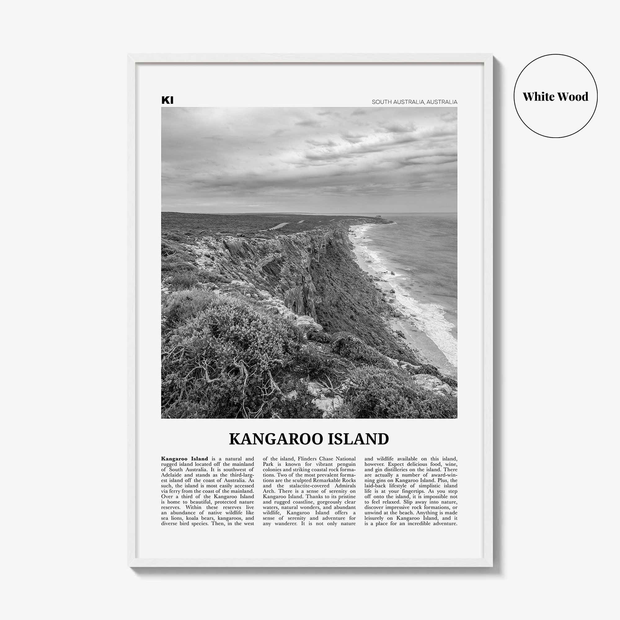 Kangaroo Island Print Black and White, Kangaroo Island Wall Art, Kangaroo Island Poster, Kangaroo Photo, Kangaroo Wall Décor, Australia