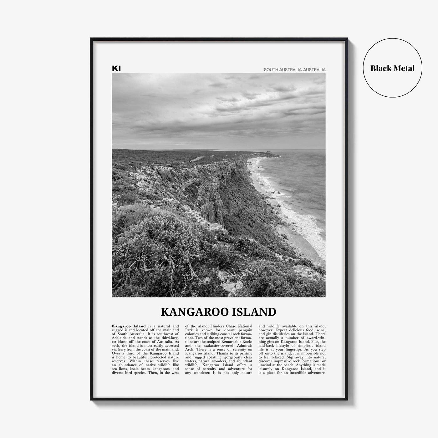 Kangaroo Island Print Black and White, Kangaroo Island Wall Art, Kangaroo Island Poster, Kangaroo Photo, Kangaroo Wall Décor, Australia