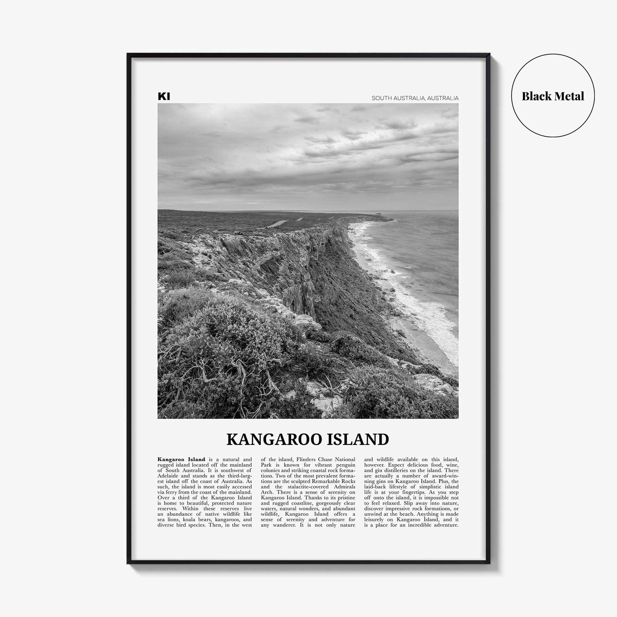 Kangaroo Island Print Black and White, Kangaroo Island Wall Art, Kangaroo Island Poster, Kangaroo Photo, Kangaroo Wall Décor, Australia