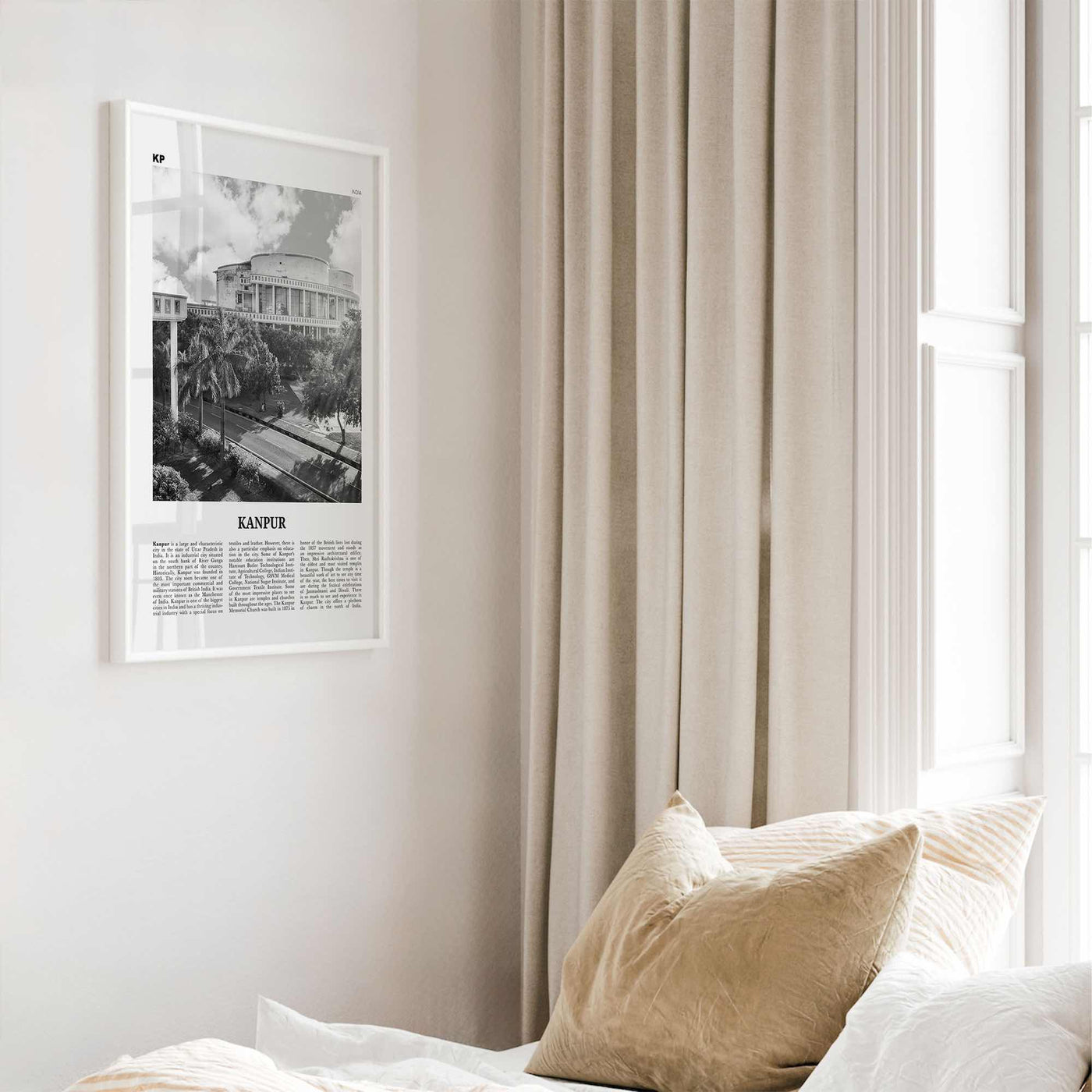 Kanpur Print Black and White, Kanpur Wall Art, Kanpur Poster, Kanpur Photo, Kanpur Wall Décor, Kanpur Map, India