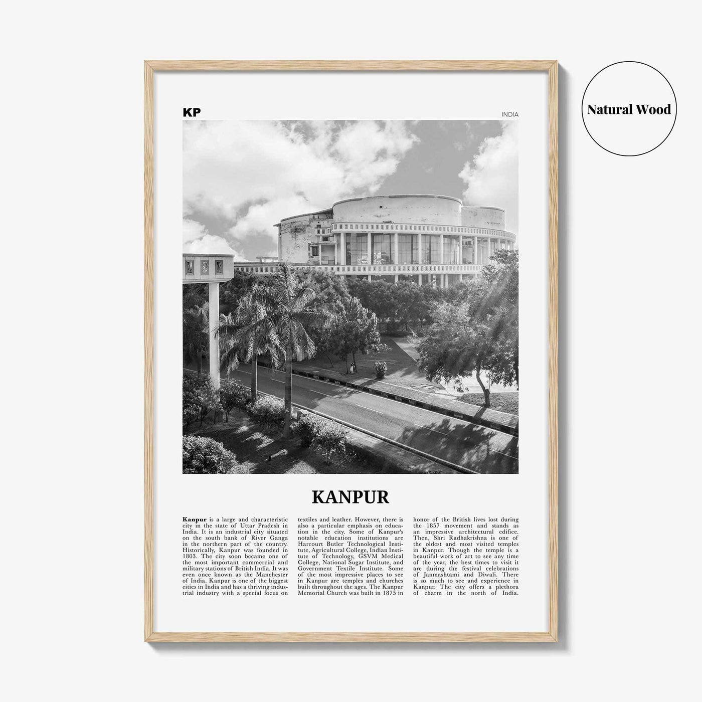 Kanpur Print Black and White, Kanpur Wall Art, Kanpur Poster, Kanpur Photo, Kanpur Wall Décor, Kanpur Map, India