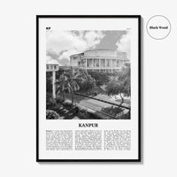 Kanpur Print Black and White, Kanpur Wall Art, Kanpur Poster, Kanpur Photo, Kanpur Wall Décor, Kanpur Map, India