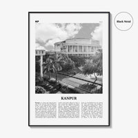 Kanpur Print Black and White, Kanpur Wall Art, Kanpur Poster, Kanpur Photo, Kanpur Wall Décor, Kanpur Map, India