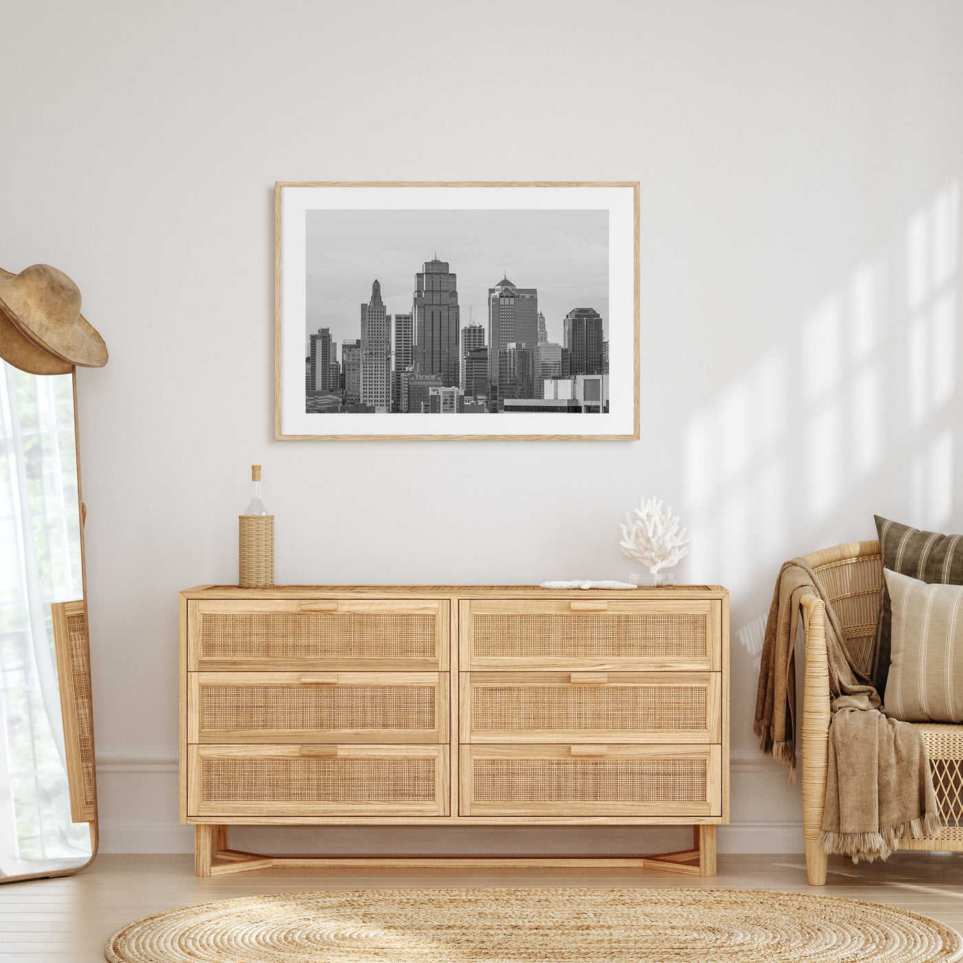Kansas City Landscape B&W Poster