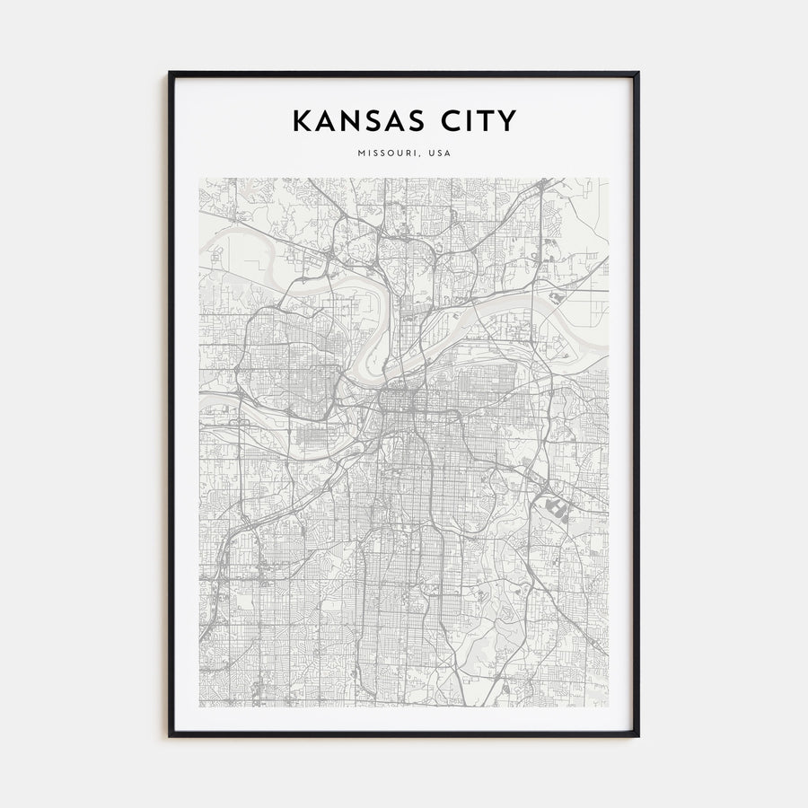 Kansas City Map Portrait Poster