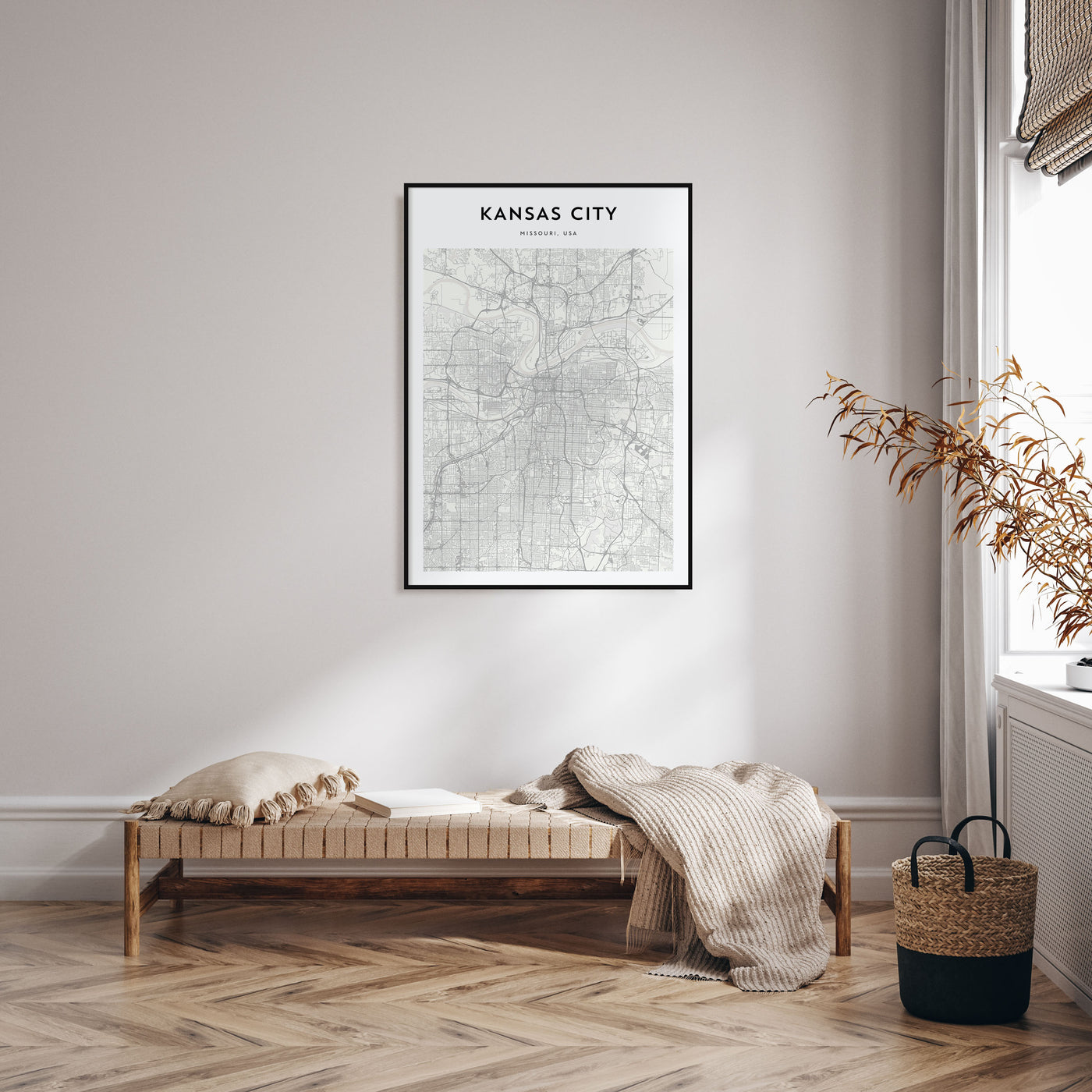 Kansas City Map Portrait Poster
