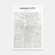 Kansas City Map Portrait Poster