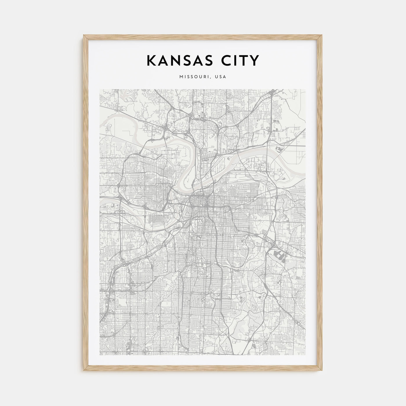 Kansas City Map Portrait Poster