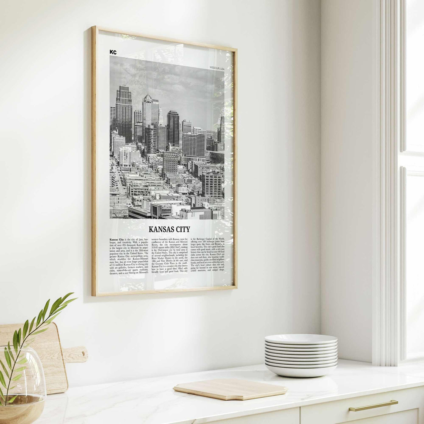 Kansas City Print Black and White No 1, Kansas City Wall Art, Kansas City Poster, Kansas City Photo, Missouri, USA, United States