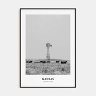 Kansas Portrait B&W Poster