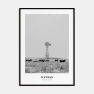 Kansas Portrait B&W Poster