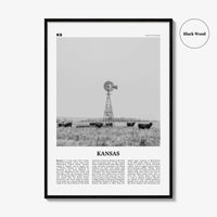 Kansas Print Black and White No 1, Kansas Wall Art, Kansas Poster, Kansas Photo, Kansas Wall Decor, USA, United States, North America