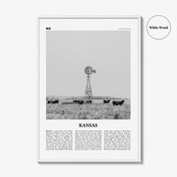 Kansas Print Black and White No 1, Kansas Wall Art, Kansas Poster, Kansas Photo, Kansas Wall Decor, USA, United States, North America