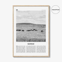 Kansas Print Black and White No 2, Kansas Wall Art, Kansas Poster, Kansas Photo, Kansas Wall Décor, Kansas Map, United States
