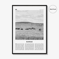 Kansas Print Black and White No 2, Kansas Wall Art, Kansas Poster, Kansas Photo, Kansas Wall Décor, Kansas Map, United States