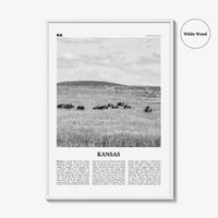 Kansas Print Black and White No 2, Kansas Wall Art, Kansas Poster, Kansas Photo, Kansas Wall Décor, Kansas Map, United States