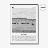 Kansas Print Black and White No 2, Kansas Wall Art, Kansas Poster, Kansas Photo, Kansas Wall Décor, Kansas Map, United States