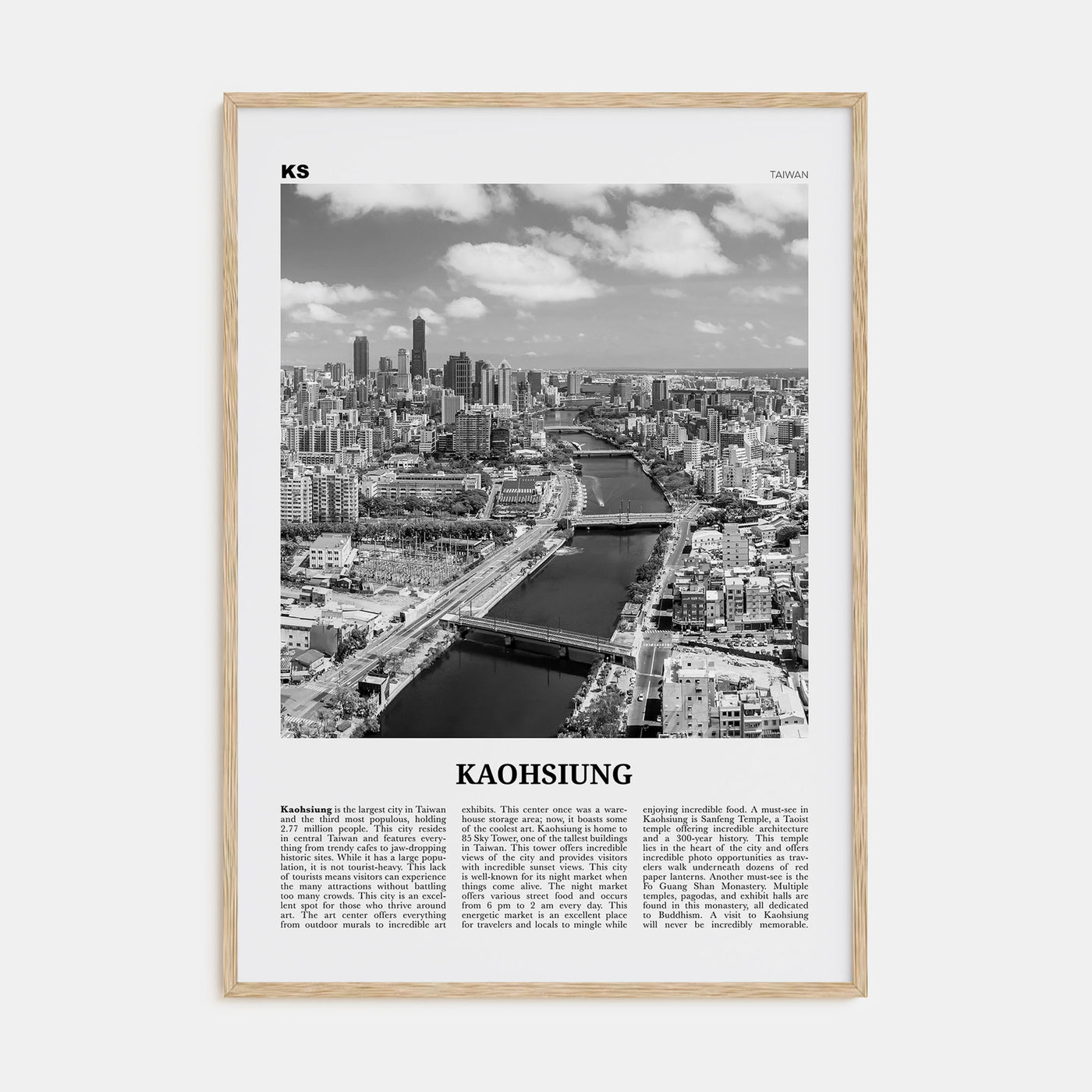 Kaohsiung Travel B&W Poster