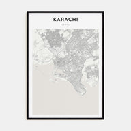 Karachi Map Portrait Poster