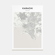 Karachi Map Portrait Poster