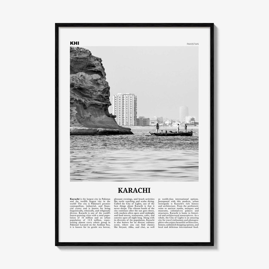 Karachi Print Black and White No 1, Karachi Wall Art, Karachi Poster, Karachi Photo, Karachi Wall Décor, Pakistan, Sindh, کراچی