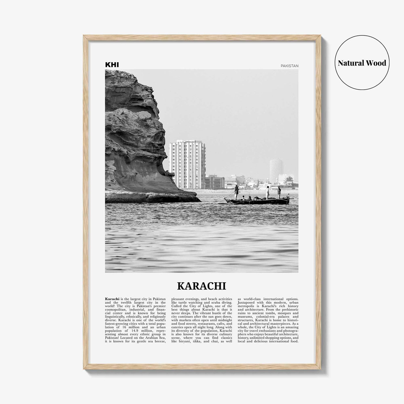 Karachi Print Black and White No 1, Karachi Wall Art, Karachi Poster, Karachi Photo, Karachi Wall Décor, Pakistan, Sindh, کراچی